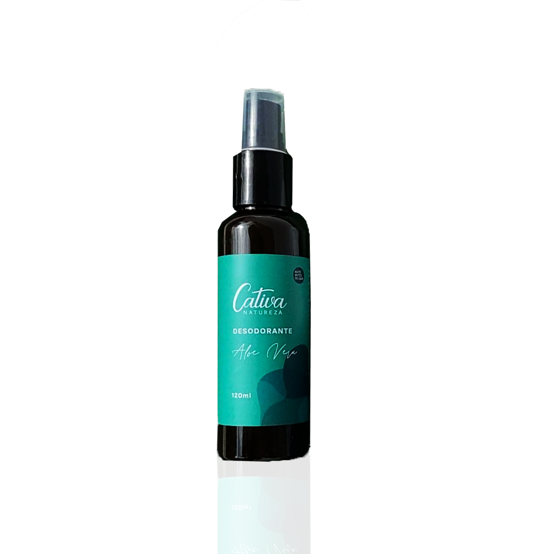 Desodorante Spray de Aloe Vera - Cativa - Frasco com 120ml - Mundo dos Óleos