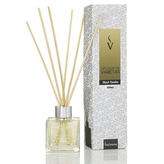 Difusor de Varetas Black Vanilla  - Via Aroma - 100ML - Mundo dos Óleos