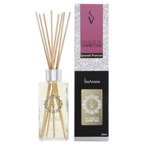 Difusor de Varetas Lavanda Francesa - Via Aroma - 250ml - Mundo dos Óleos