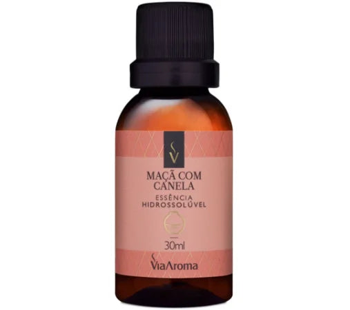 Essência Hidrossolúvel de Maça com Canela - Via Aroma - Frasco com 30ml - Mundo dos Óleos