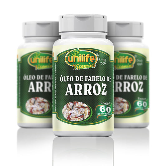 Óleo de Farelo de Arroz - Unilife - Frasco com 60 Capsulas de 1200mg - Mundo dos Óleos