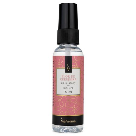Home Spray Flor de Cerejeira - Via Aroma - Frasco com 60ml - Mundo dos Óleos