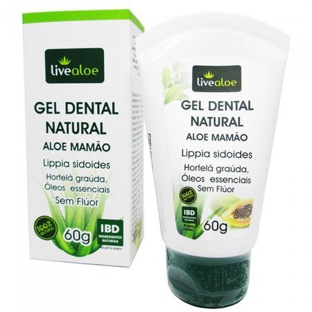 Gel Dental Natural - LiveAloe - Frasco com 60g - Mundo dos Óleos