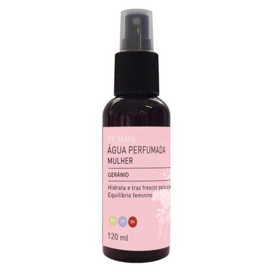 Água Perfumada Mulher - Gerânio - By Samia - Frasco com 120ml - Mundo dos Óleos