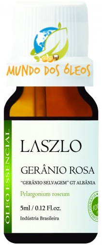 Óleo Essencial de Gerânio Rosa (Selvagem) - Laszlo - Frasco com 5ml - Mundo dos Óleos
