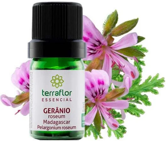 Óleo Essencial de Gerânio Roseum (Madagascar) Terra Flor - Frasco com 5ml - Mundo dos Óleos
