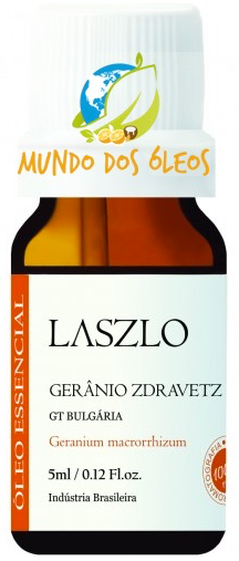 Óleo Essencial de Gerânio Zdravetz - Laszlo - Frasco com 5ml - Mundo dos Óleos