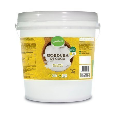 Gordura de Coco - Qualicoco - Balde com 3kg - Mundo dos Óleos
