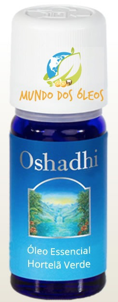 Óleo Essencial Orgânico de Hortelã Verde - Oshadhi - Frasco com 5ml - Mundo dos Óleos