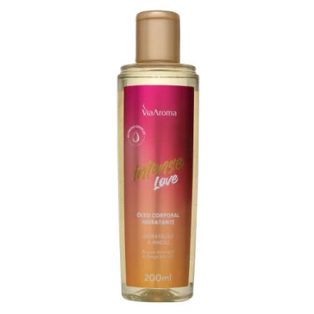 Óleo Corporal Hidratante Desodorante Intense Love  - Via Aroma - Frasco com 200ml - Mundo dos Óleos