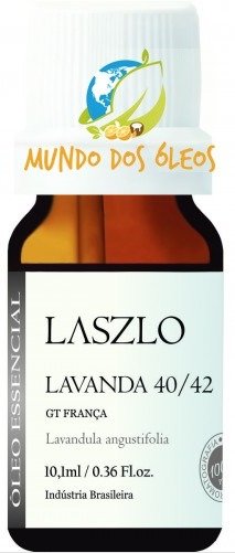 Óleo Essencial de Lavanda 40/42 - Laszlo - Frasco com 10ml - Mundo dos Óleos