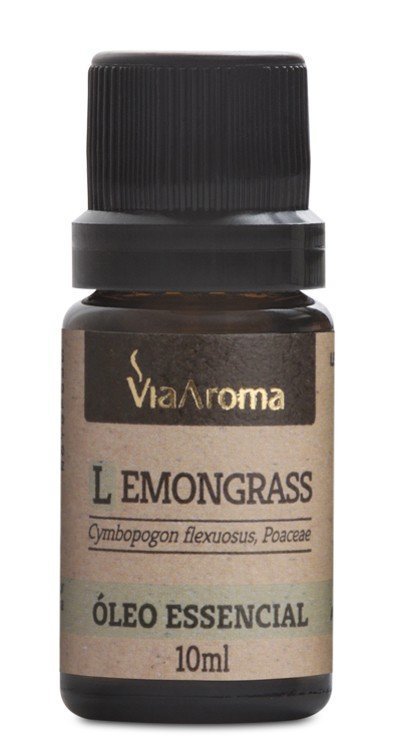 Óleo Essencial de Lemongrass (Capim Limão) - Via Aroma - Frasco com 10ml - Mundo dos Óleos