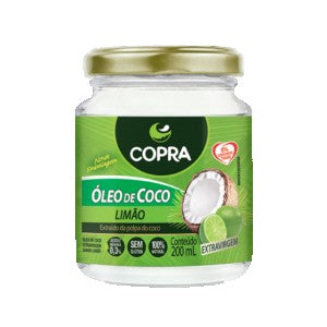 Óleo de Coco Extra Virgem Sabor Limão - Copra - Frasco com 200ml - Mundo dos Óleos