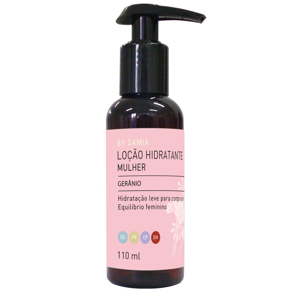 Loção Hidratante de Gerânio - By Samia - Frasco com 110ml - Mundo dos Óleos