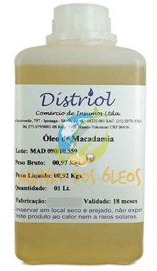 Óleo de Macadamia - Distriol - Frasco com 1 Litro - Mundo dos Óleos