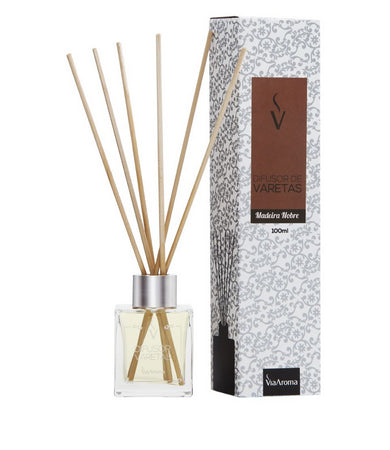 Difusor de Varetas Madeira Nobre - Via Aroma - 100ml - Mundo dos Óleos