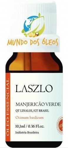 Óleo Essencial de Manjericão Verde Qt Linalol - Laszlo - Frasco com 10ml - Mundo dos Óleos