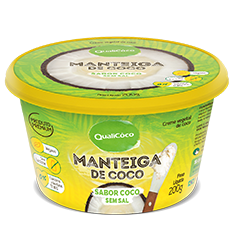 Manteiga de Coco - Sabor Coco Sem Sal - Qualicoco - Frasco com 200g - Mundo dos Óleos
