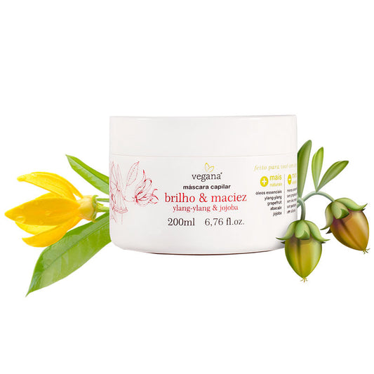 Mascara Capilar  Brilho e Maciez - WNF - Frasco com 200ml - Mundo dos Óleos