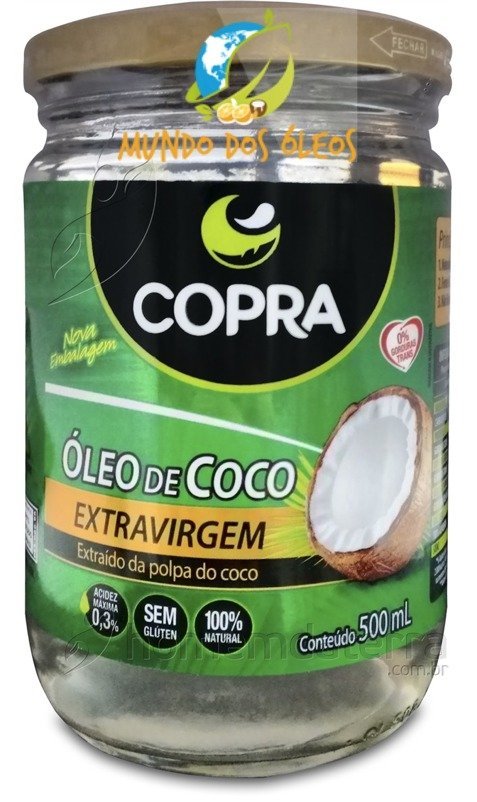 Óleo de Coco Extra Virgem - Copra - Frasco com 500ml - Mundo dos Óleos