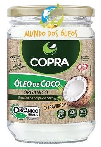 Óleo de Coco Extra Virgem Orgânico - Copra - Frasco com 500ml - Mundo dos Óleos