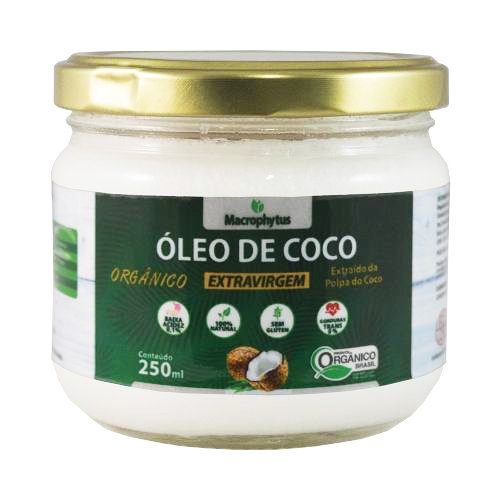 Óleo de Coco Extra Virgem Orgânico Macrophytus - Copra - Frasco com 250ml - Mundo dos Óleos