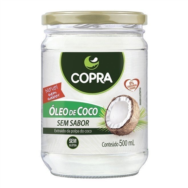 Óleo de Coco Extra Virgem Sem Sabor - Copra - Frasco com 500ml - Mundo dos Óleos