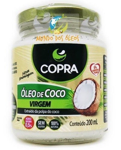 Óleo de Coco Virgem - Copra - Frasco com 200ml - Mundo dos Óleos