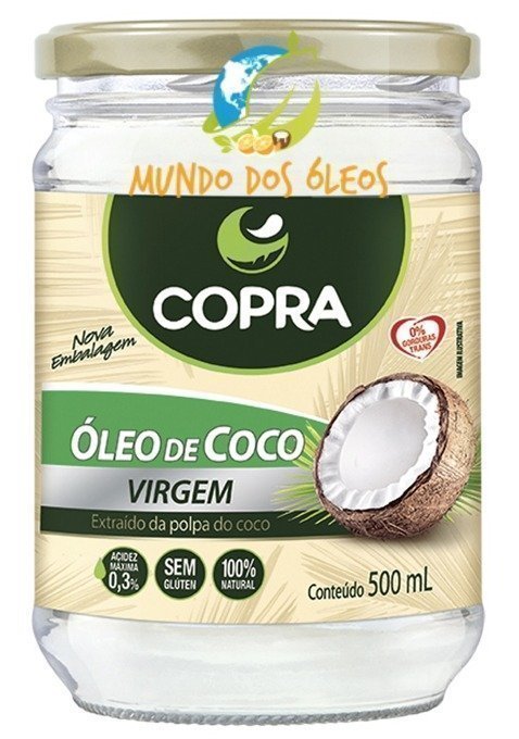 Óleo de Coco Virgem - Copra - Frasco com 500ml - Mundo dos Óleos