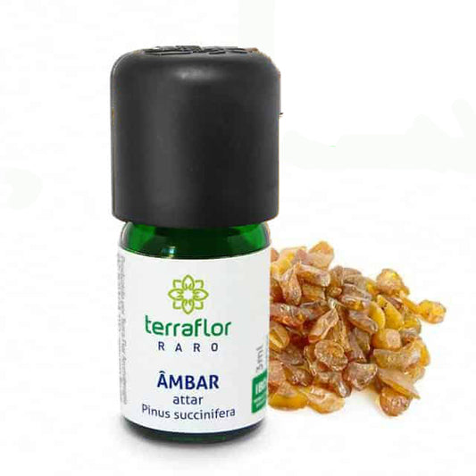 Óleo Essencial de Âmbar Attar  - Terra Flor - Frasco com 3ml - Mundo dos Óleos