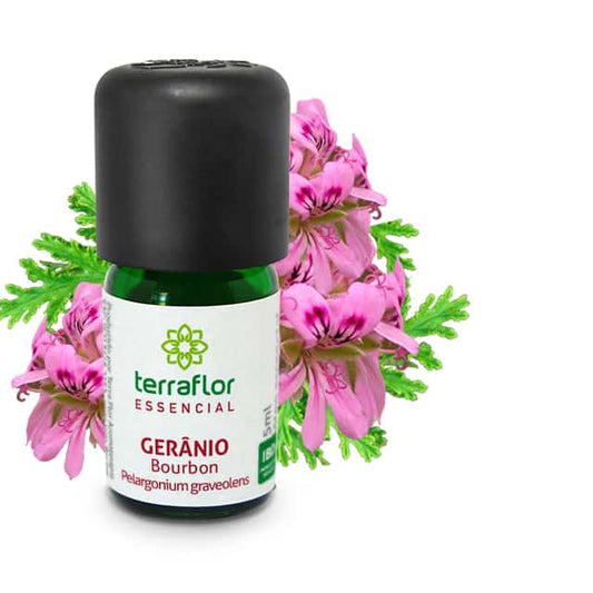 Óleo Essencial de Gerânio Bourbon - Terra Flor - Frasco com 5ml - Mundo dos Óleos