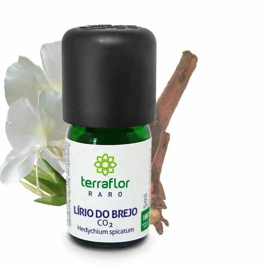 Óleo Essencial de Lírio do Brejo CO2  - Terra Flor - Frasco com 5ml - Mundo dos Óleos