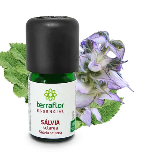 Óleo Essencial de Sálvia sclarea Áustria - Terra Flor - Frasco com 5ml - Mundo dos Óleos