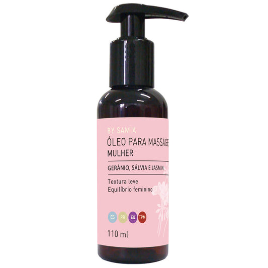 Óleo Para Banho e Massagem Mulher - By Samia - Frasco com 110ML - Mundo dos Óleos