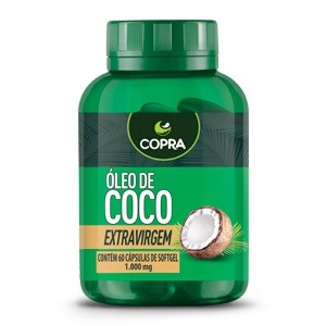 Óleo de Coco Extra Virgem - Copra - Frasco com 60 cápsulas de 1000mg - Mundo dos Óleos