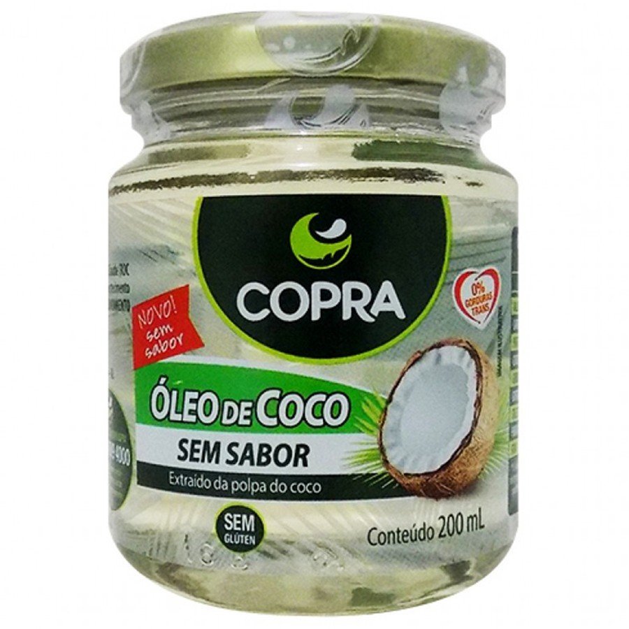 Óleo de Coco Extra Virgem Sem Sabor - Copra - Frasco com 200ml - Mundo dos Óleos