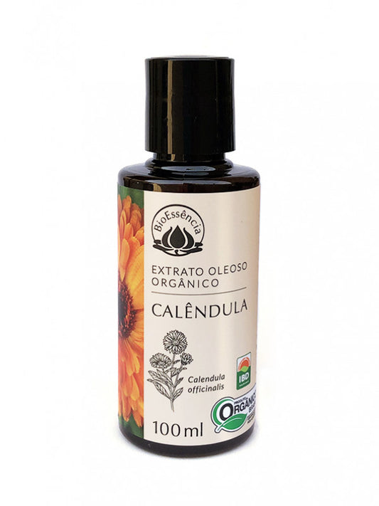 Extrato Oleoso de Calêndula Orgânico - BioEssência - Frasco com 100ml - Mundo dos Óleos