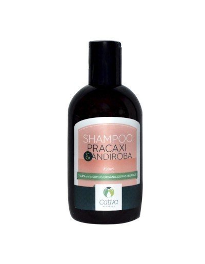 Shampoo Hidratante e Reconstrutor Pracaxi e Andiroba Natural Orgânico Vegano  - Cativa - Frasco com 250g - Mundo dos Óleos