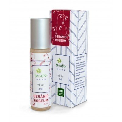 Roll-on Gerânio Roseum - Terra Flor - Frasco com 8ml - Mundo dos Óleos
