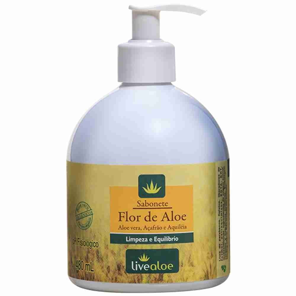 Sabonete Flor de Aloe - LiveAloe - Frasco com 480ml - Mundo dos Óleos