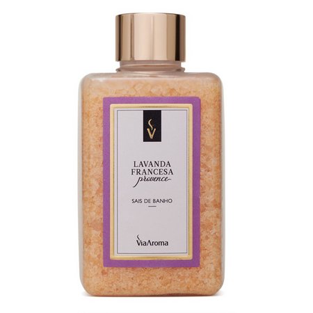 Sais de Banho Lavanda Francesa (Provence) - Via Aroma - Frasco com 440g - Mundo dos Óleos