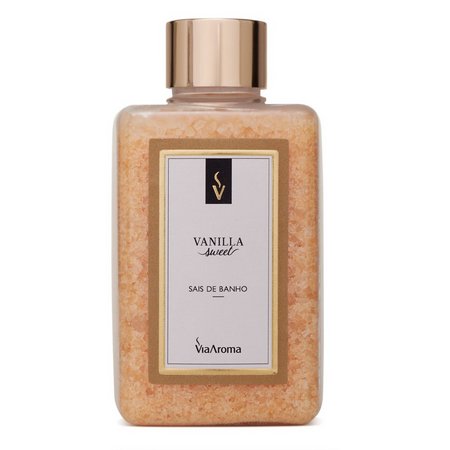 Sais de Banho Vanilla (Sweet) - Via Aroma - Frasco com 440g - Mundo dos Óleos