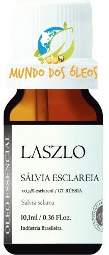 Óleo Essencial de Sálvia Esclaréia - Laszlo - Frasco com 10ml - Mundo dos Óleos
