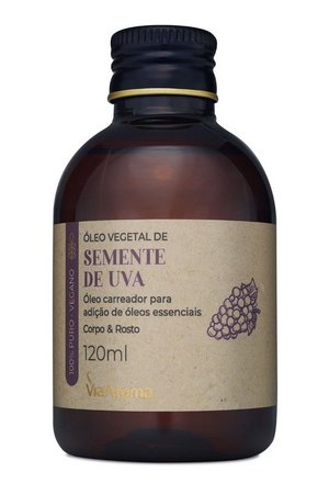 Óleo Vegetal de Semente de Uva - Via Aroma - Frasco com 120ml - Mundo dos Óleos