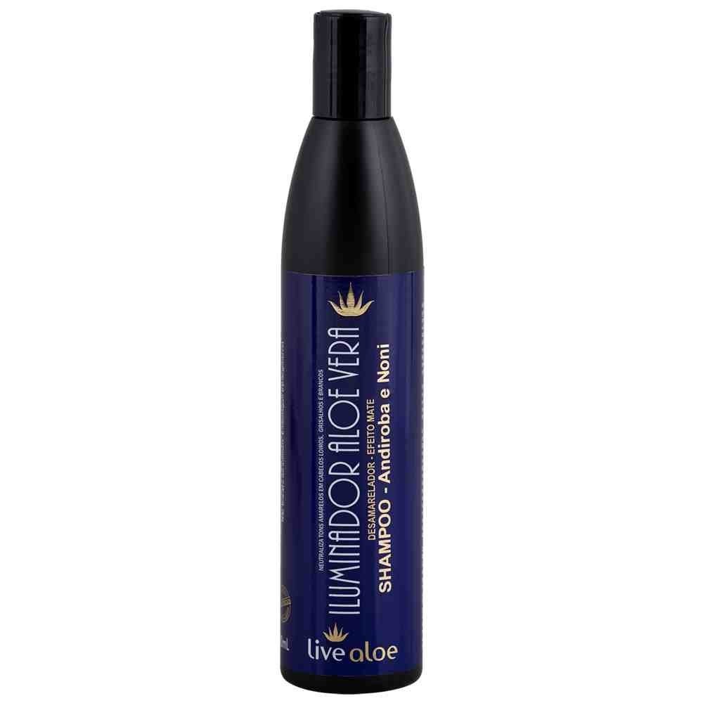 Shampoo Iluminador Aloe Vera - LiveAloe - Frasco com 300ml - Mundo dos Óleos