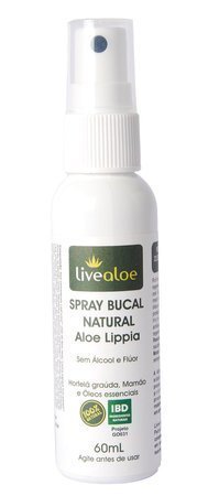 Spray Bucal Natural - LiveAloe - Frasco com 60ml - Mundo dos Óleos