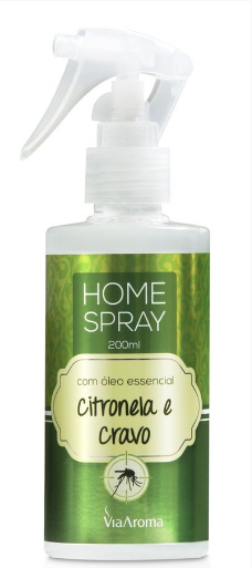 Home Spray com Óleos Essenciais de Citronela e Cravo - Via Aroma - Frasco com 200ml - Mundo dos Óleos