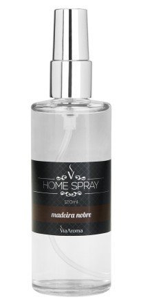 Home Spray Madeira Nobre - Via Aroma - Frasco com 120ml - Mundo dos Óleos