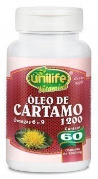 Óleo de Cartamo - Unilife - Frasco com 60 Capsulas de 1200mg - Mundo dos Óleos
