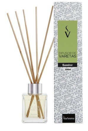 Difusor de Varetas - Bamboo - Via Aroma - Frasco com 100ml - Mundo dos Óleos